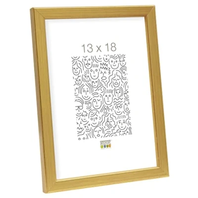 Imagen de Deknudt Frames S41JA1 Marco de Fotos (Madera, 13 x 18 cm), Color Dorado