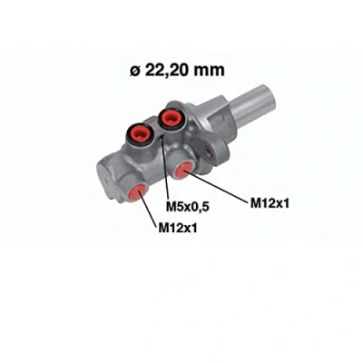 Imagen de METELLI 05 0686 Cilindro Maestro de Freno 22,20mm Aluminio SUZUKI: SX4 I Hatchback