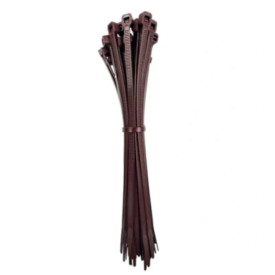 Imagen de OutdoorFix Abrazaderas para cables (150 x 3,5 mm, 50 unidades, madera de sauce oscuro, resistente a la intemperie, anti UV