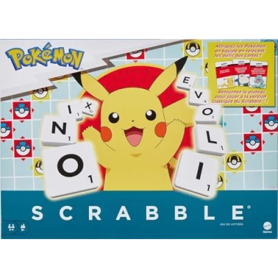 Imagen de Mattel Games Scrabble Pokémon, Juego de Cartas Familiar con Dos Maneras Jugar, Incluye 50 Desafío Personajes para 2 a 4 Jugadores, HXT27