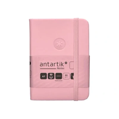 Imagen de Antartik CUADERNO CON GOMILLA NOTES TAPA DURA A7 HOJAS LISAS ROSA PASTEL 80 GR FSC