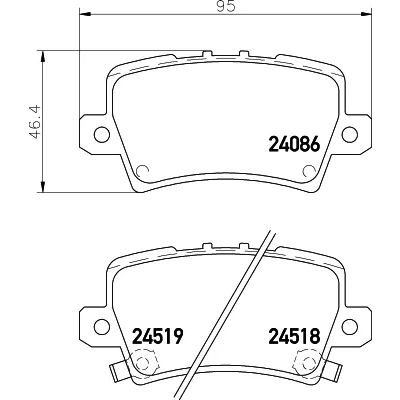 Imagen de HELLA 8DB 355 006 751 Juego de pastillas freno con avisador acústico desgaste tornillos pinza accesorios HONDA: CIVIC 8 Hatchback