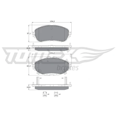 Imagen de TOMEX brakes TX 16 99 Juego de pastillas freno Eje delantero con avisador acústico desgaste accesorios TOYOTA: Auris Hatchback
