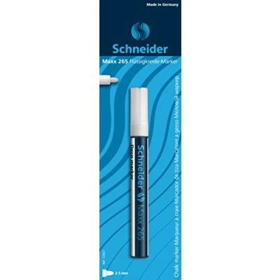 Imagen de Schneider 72657 Maxx 265 Rotulador para cristales (punta redondeada, 2 3 mm), color blanco