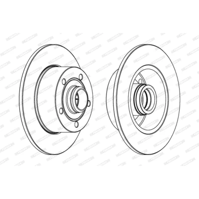 Imagen de FERODO PREMIER Coat+ disc DDF830C 1 Disco de freno 245 10 5 macizo revestido con perno sujeción rueda, sin anillo sensor ABS AUDI: A4 B5 Berlina
