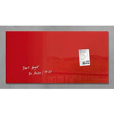 Imagen de SIGEL GL147 Pizarra magnética de cristal, 91 x 46 cm, rojo Artverum