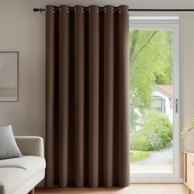 Imagen de Deconovo Cortinas Dormitorio Salon Opacas Moderna con Ojales, Termicas Aislantes Frio y Calor 203x214 cm(Ancho x Alto) Marrón, 1 Pieza