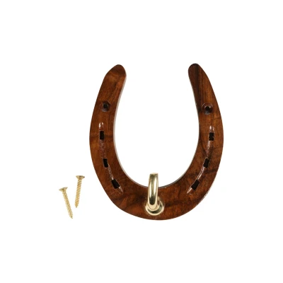 Imagen de HKM Wooden Horseshoe Stable Hook