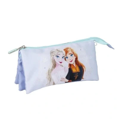 Imagen de CERDÁ LIFE&#039;S LITTLE MOMENTS Estuche de 3 Compartimentos Frozen Color Lila 11,5 x 2 22,5 cm Cierre Cremallera Estampado Elsa y Anna Producto Original Diseñado en España