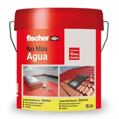 Imagen de fischer Pintura impermeabilizante Terracota Sin Fibras, Resistente al Agua y Exteriores (15 litros)