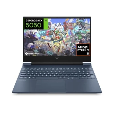 Imagen de HP Victus 15 fb3035ns Ordenador portátil Gaming 15&quot; FHD (AMD Ryzen AI 5 340, 16GB RAM, 512GB SSD, NVIDIA RTX 5050, FreeDos) Azul Teclado QWERTY Español