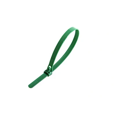 Imagen de Gocableties Paquete de 100 bridas muy resistentes liberables, nailon, 250 x 7,6 mm, color verde para cables