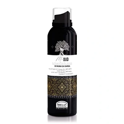 Imagen de Helan, M Oud, Espuma de Afeitar Emoliente y Nutritiva Emulsión Suave, Favorece la Suavidad Piel al Afeitarse para Hombres con Vitamina E contra Irritación, 200ml