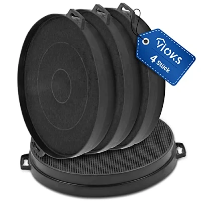 Imagen de VIOKS 4 filtros de carbón repuesto para campana extractora Bosch 00353121 210 mm Neff Balay Elica Siemens