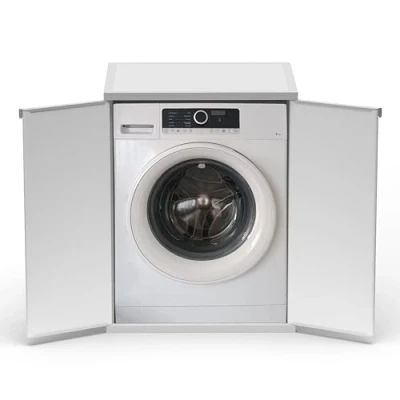 Imagen de Mongardi: Mueble Cubre Lavadora de Resina PP, PVC y ABS, Universal, fácil Montar, Resistente a la Humedad, lavadero, Garaje, Exterior, 68,5 x 64,5 88 cm, Blanco