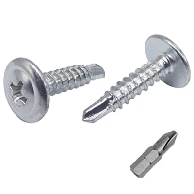 Imagen de Paquete de 700 tornillos acero chapado en zinc 4,2 x 19 mm, cabeza armadura modificada Phillips, tornillo chapa autoperforante, autorroscante (700, mm)