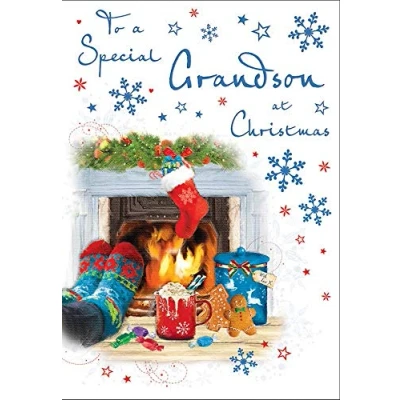 Imagen de Piccadilly Greetings Regal Publishing Tarjeta de Navidad tradicional para nieto, 23 x 15 cm
