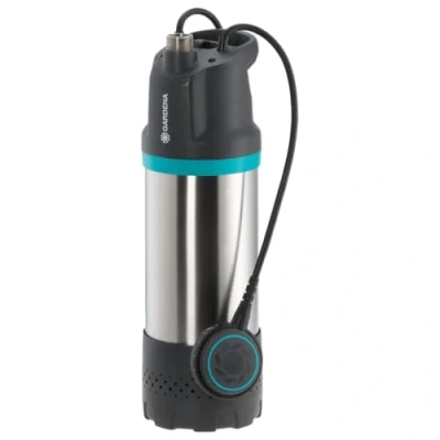 Imagen de Bomba sumergible a presión GARDENA 5900/4 inox: presión, caudal 5900 l/h, filtro de suciedad, operación silenciosa, seguro marcha en seco por interruptor flotación (1768 20)