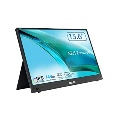 Imagen de ASUS ZenScreen MB16AHG Monitor portátil de 15,6&quot; FHD (1920 x 1080), IPS, 144Hz, USB C, Mini HDMI, Freesync Premium, peana ergonómica, soporte para trípode, sin parpadeos, luz azul baja intensidad