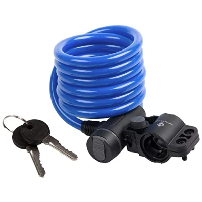 Imagen de M Wave, Candado de Cable en Espiral S 10.18, Adultos Unisex, Azul, 10 x 1800 mm