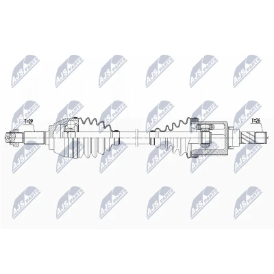 Imagen de NTY NPW NS 090 Árbol de transmisión Eje delantero, izquierda 684 NISSAN: Juke