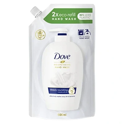 Imagen de 10 jabones líquidos Dove originales de 500 ml para Beauty Cream Bar Cuerpo Manos Maxi
