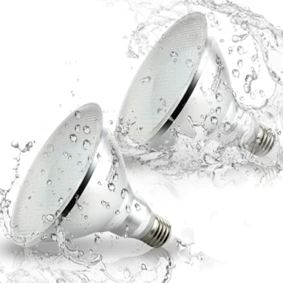 Imagen de HiBay 2x Bombilla LED E27 PAR38 15W Luz Calida 3000K,IP65 Impermeable 1400LM,Ángulo de haz 180,Foco Equivalente 150W Halógena