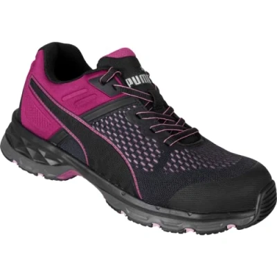 Imagen de PUMA Safety Define WNS Zapato de seguridad S1P ESD HRO SRC, con puntera fibra vidrio, antideslizante, sin metal, vegano, para mujer, negro y rosa, 38 EU