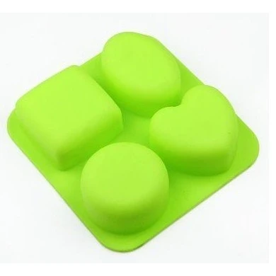 Imagen de Allforhome 4 Cavities Heart Square Round Oval Silicone Cake Baking Mold Pan Muffin Cups Handmade Soap Moulds Biscuit Chocolate Ice Cube Tray DIY