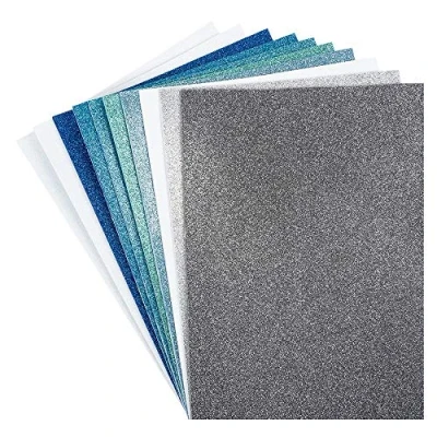 Imagen de planchas de gomaespuma con purpurina, autoadhesivas, DIN A4, 2 mm, 10 unidades, goma EVA, ideales para manualidades