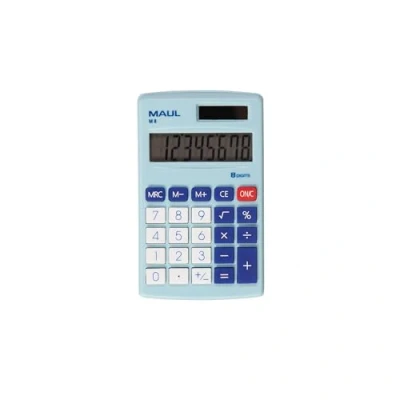 Imagen de MAUL Calculadora M8 Pantalla Grande 8 Dígitos Funciones Estándar para Oficina Hogar Escuela Teclas Coloridas Batería Solar Azul