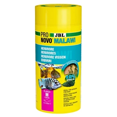 Imagen de JBL Pronovo Malavi Flakes, alimento Principal para Todos los cíclidos de 8 20 cm, Copos Comida Peces, Talla M, 1000 ml