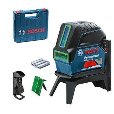 Imagen de Bosch Professional Nivel láser GCL 2 15 G (láser verde, interior, puntos de plomada, alcance: m, 3 pilas 1,5 V, soporte giratorio RM 1, placa reflectora medida del láser, maletín)