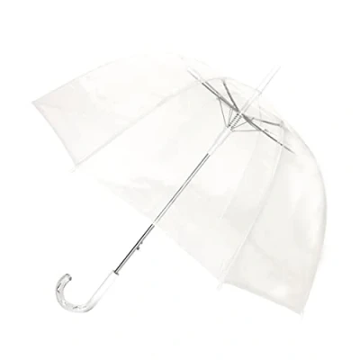 Imagen de SMATI Paris Paraguas burbuja señora transparente con borde blanco Transparente; Cortaviento; Apertura automática; Mango estilo cristal; en forma de cúpula; Matrimonio; boda