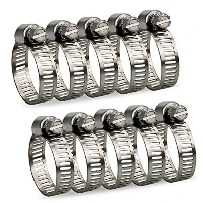 Imagen de InduSKY Abrazadera de Manguera Tornillo Sinfínde Acero Inoxidable Rango Ajustable 16 a 25 mm Clip Tubo Worm Drive Para 10 piezas (16 25mm)