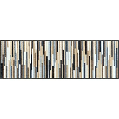 Imagen de Wash+Dry Mikado Stripes Nature Felpudo, Acrílico, Multicolor, 60x180cm