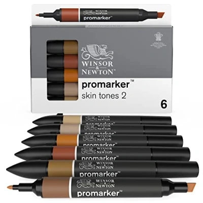 Imagen de Winsor &amp; Newton Set de Rotuladores ProMarker, 6 Unidades, Tonos Carne 2