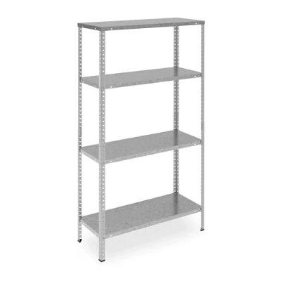 Imagen de Relaxdays Estantería Metálica, 4 Baldas, 160 kg, Cargas Pesadas, Sótano, Acero Galvanizado, 150 x 75 30 cm, Plateado