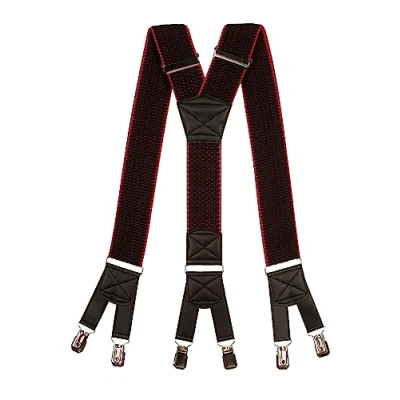 Imagen de Olata Tirantes para Hombre De 6 Clips En Forma Y Extra Anchos 5 cm. Negro/Rojo