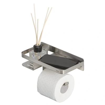 Imagen de Tiger Caddy Portarrollos con repisa 24 cm Acero inoxidable cepillado