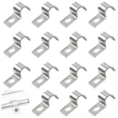 Imagen de TenaLucy 50 Piezas Abrazadera de Tubo U,Abrazaderas Metalicas para Tubos Fijación Abrazaderas Fijacion Solo Orificio Clips Cable,para y Cables(8mm)