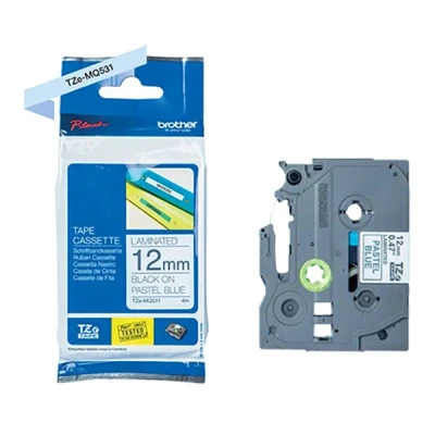 Imagen de Brother Original P Touch cinta laminada Tze de mqf31 12 mm, color negro, azul pastel mm