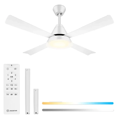 Imagen de Aigostar Ventilador de Techo con Luz LED Lampara Ultra Silencioso Mando a Distancia, Motor DC Reversible, CCT 2700K 6500K, Regulable, 6 velocidades, Ø132cm