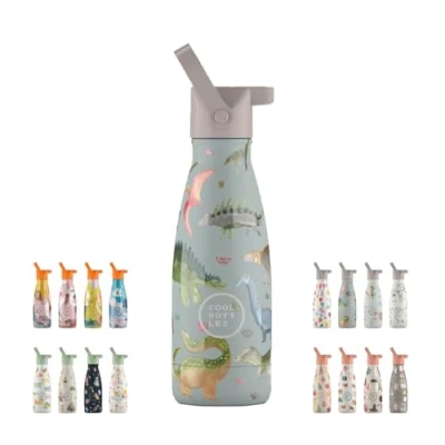 Imagen de Botella Térmica Infantil 260 ml Dinos Planet de Agua Acero Inoxidable Bebidas Fías 36 Horas y Calientes 18 Acabado con Pintura en Relieve Sin BPA Cool Bottles
