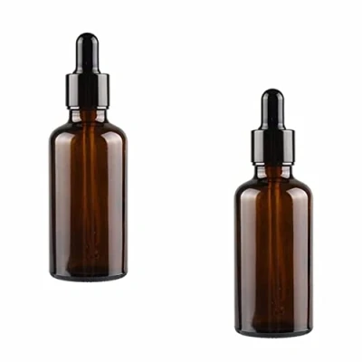 Imagen de Movilideas 2 Unds. Botellas con cuentagotas Cristal Marron para Aceites Esenciales, Masajes, Aromaterapia, Botella de Laboratorio 50 ml