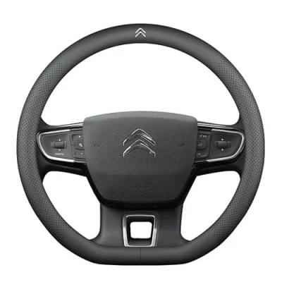 Imagen de Coche Funda Volante para Citroen C4 Grand Picasso 2006 2007 2008 2009 2010, Cuero Cubierta Cubre Protección Antideslizante Protector Accesorios Coches Interior Decoracion