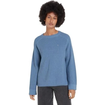Imagen de Tommy Hilfiger Co Cardi Stitch C nk Swt Ww0ww40751 Suéter, Azul (Vessel Blue Melange), 3XL para Mujer