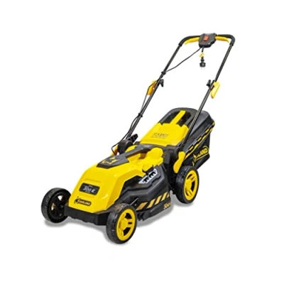 Imagen de GARLAND Grass 300E V20 Cortacésped eléctrico enchufable Polipropileno, empujable, 1,6 kW y 14,5 kg. Corte Ancho 38 cm Altura de 20 a 70 mm. Saco Recogida 40 l. Ideal Sup. 300 m2
