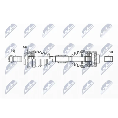 Imagen de NTY NPW MZ 088 Árbol de transmisión Eje delantero, izquierda 610 Caja cambios manual