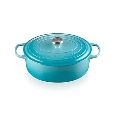Imagen de Le Creuset Evolution Cacerola ovales, Hierro Fundido, Azul Caribe, 31 cm